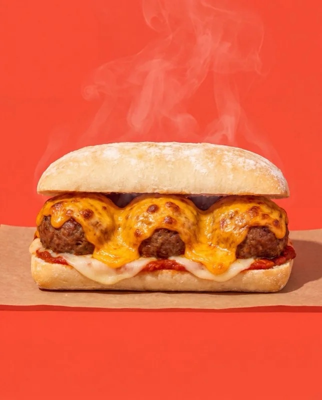 Beef meatball sandwich