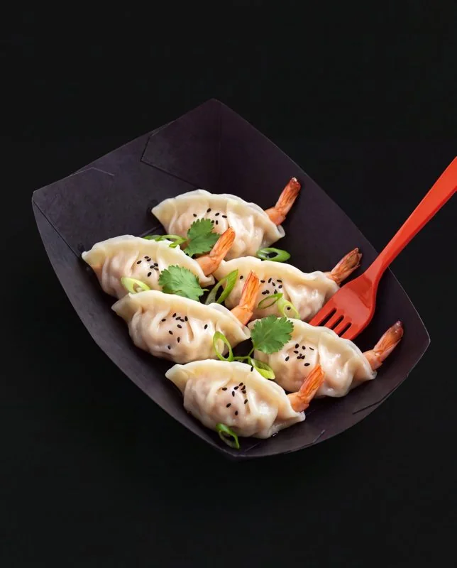 Shrimp and chicken gyoza